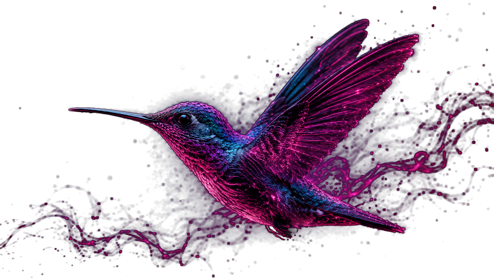 Colourful digital hummingbird representing MAD Marketing
